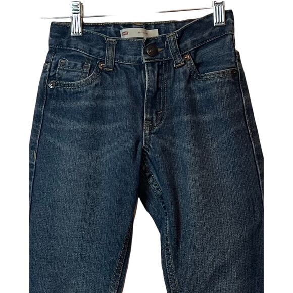 Levis 511 Slim Boys Size 7 Blue Straight Pockets Zip Logo Zip Close Belt Loops - Picture 4 of 9